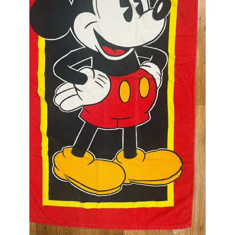 Vintage Franco Walt Disney Company All Cotton Mickey Mouse Beach Towel 30x60